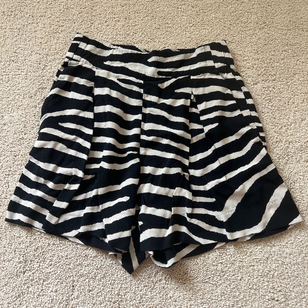 H&M Zebra Print High Waist Shorts